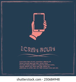 phone hand vector icon
