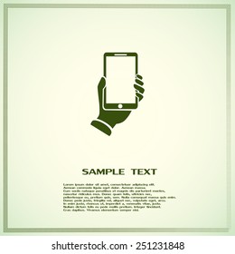 phone hand vector icon