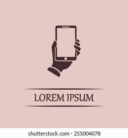 phone hand vector icon