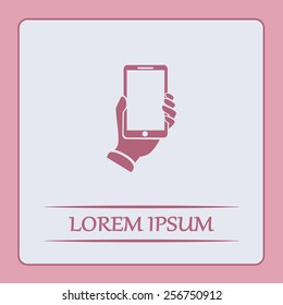 phone hand vector icon