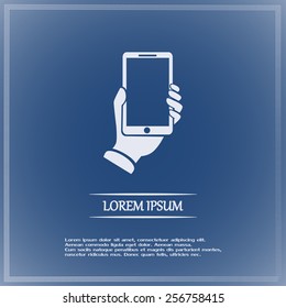 phone hand vector icon