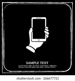 phone hand vector icon
