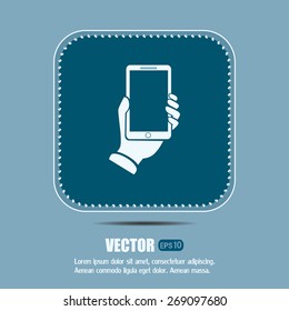 phone hand vector icon