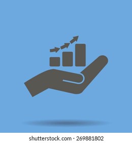 Phone and hand vector icon