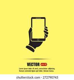 phone hand vector icon