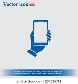 phone hand vector icon