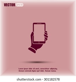 phone hand vector icon