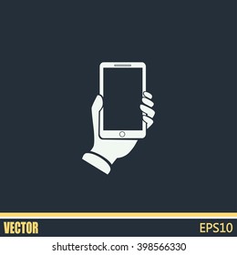 phone hand vector icon