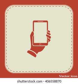 phone hand vector icon