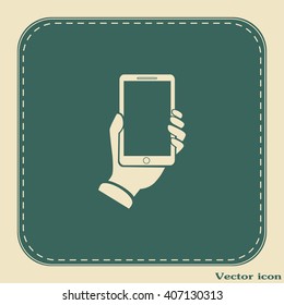 phone hand vector icon
