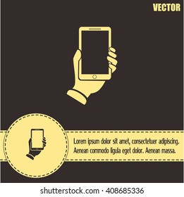 phone hand vector icon