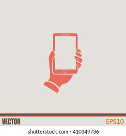 phone hand vector icon