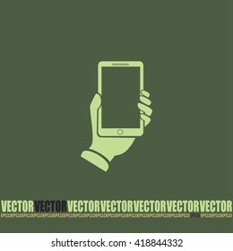 phone hand vector icon