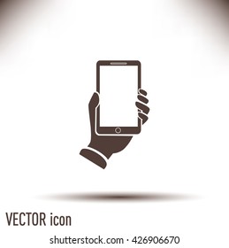 phone hand vector icon