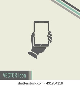 phone hand vector icon