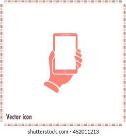 phone hand vector icon