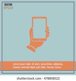 phone hand vector icon