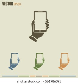 phone hand vector icon
