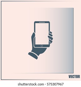 phone hand vector icon