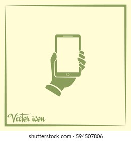phone hand vector icon