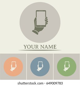 phone hand vector icon