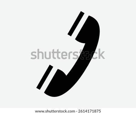 Phone Handheld Receiver Icon Dail Handphone Call Pick Up Old Handset Ring Communication Talk Calling Customer Service Sign Symbol Black Vector Shape