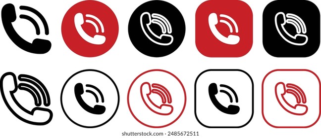 Icono de señal de teléfono Vector. Símbolo de icono de teléfono aislado. Icono de llamada. Conjunto de iconos de comunicación