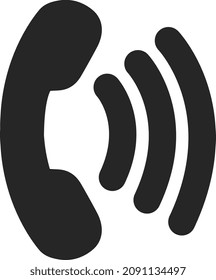 Mango de teléfono con líneas de sonido. Icono de teléfono de llamada