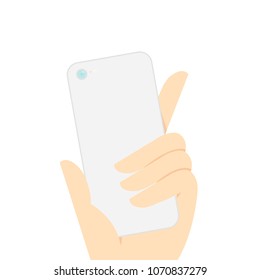 Phone in hands, vector illustration.