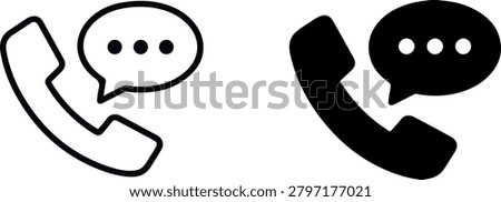 Phone Handset with Chat Bubble Icons
