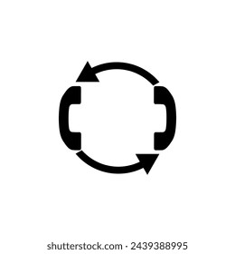 Teléfono Auricular icono de vector plano. Símbolo sólido simple aislado sobre fondo blanco