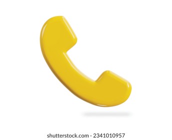 phone handset icon 3d rendering vector illustration