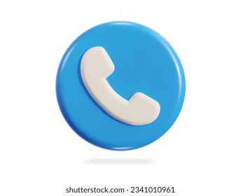 phone handset icon 3d rendering vector illustration