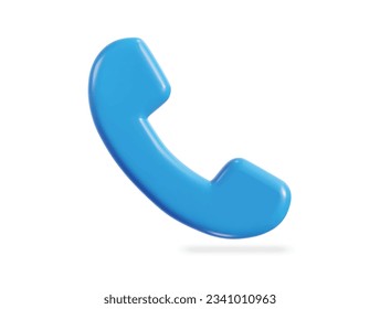 phone handset icon 3d rendering vector illustration