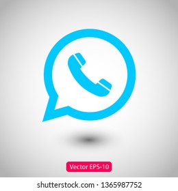 Phone handset icon in speech bubble 