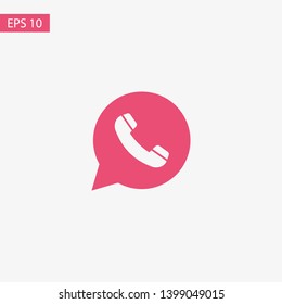 Phone handset icon in speech bubble 