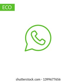 Phone handset icon in speech bubble 