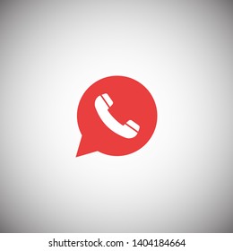 Phone handset icon in speech bubble 