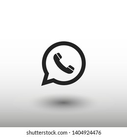 Phone handset icon in speech bubble 