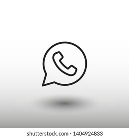 Phone handset icon in speech bubble 