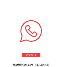 Phone handset icon in speech bubble 