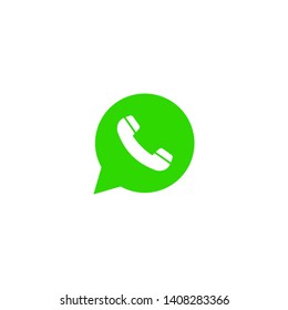 Phone handset icon in speech bubble 