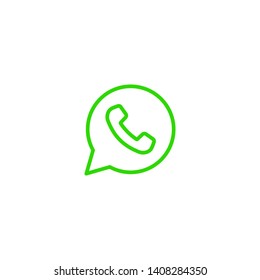 Phone handset icon in speech bubble 