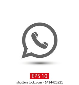 Phone handset icon in speech bubble 