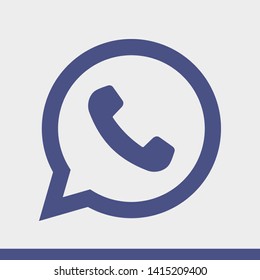 Phone handset icon in speech bubble 