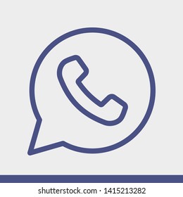Phone handset icon in speech bubble 