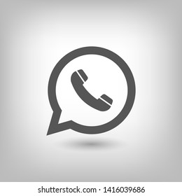 Phone handset icon in speech bubble 