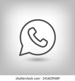 Phone handset icon in speech bubble 