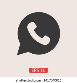 Phone handset icon in speech bubble 