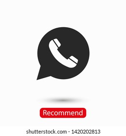 Phone handset icon in speech bubble 